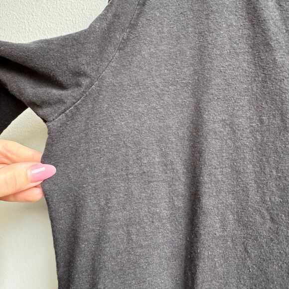 Jungmaven Finch Relaxed Washed Black Gray Hemp Long Sleeve V Neck Top Size XL - Picture 4 of 6